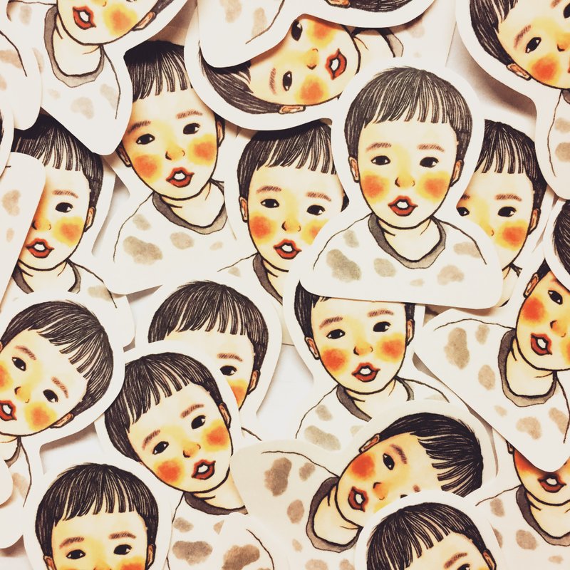 定制化人像贴纸 单人 - 贴纸 - 纸 白色