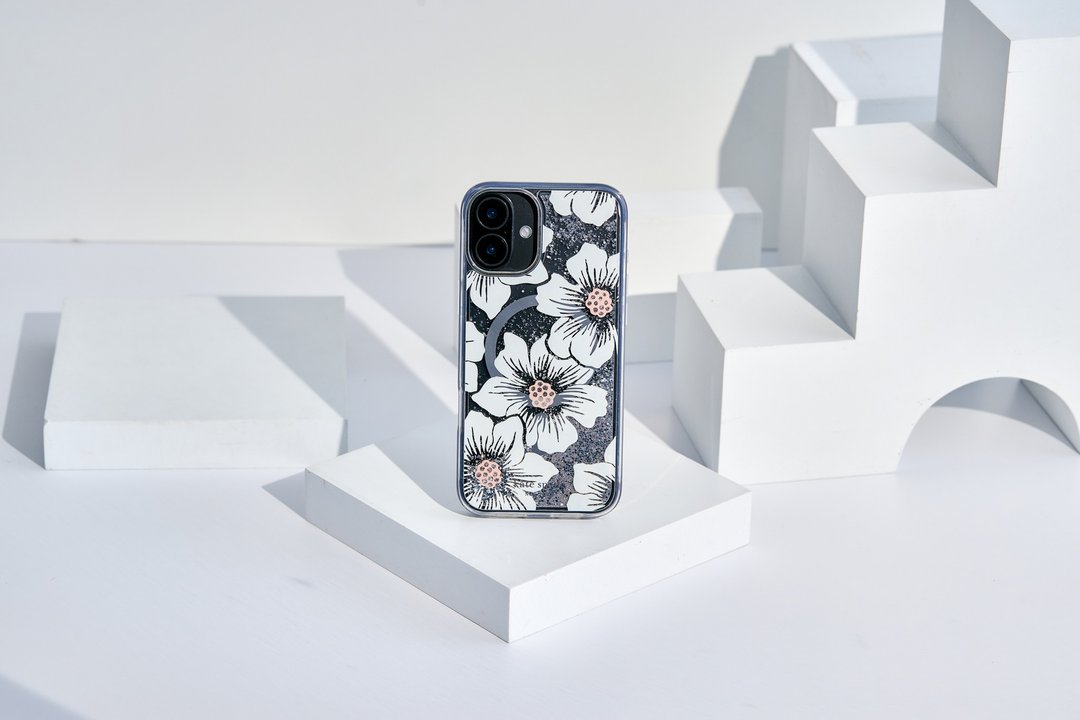 【kate spade】iPhone 16 系列磁吸精品防摔流沙壳 蜀葵 - 手机壳/手机套 - 塑料 