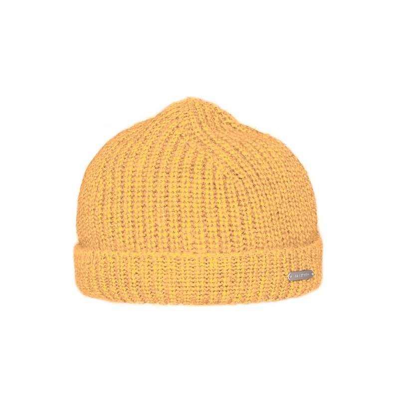 毛线帽【ISW】悉心界马海毛针织瓜皮帽-黄色 (四色可选) - 帽子 - 羊毛 黄色
