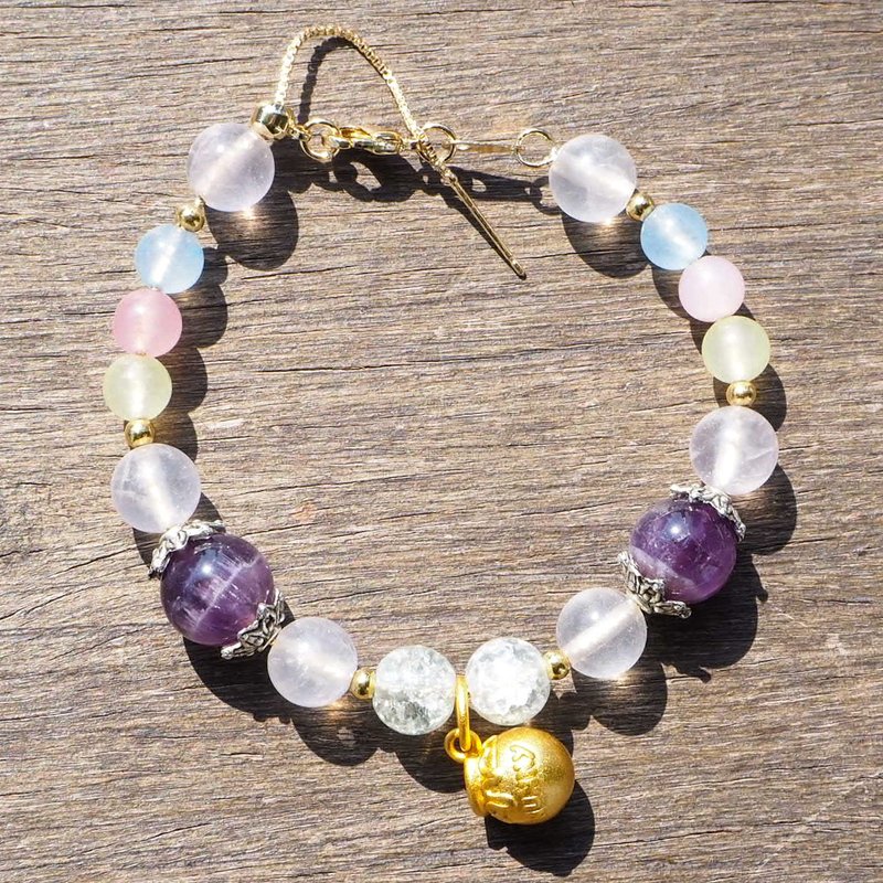 手作水晶手链 - 手链/手环 - 水晶 黄色