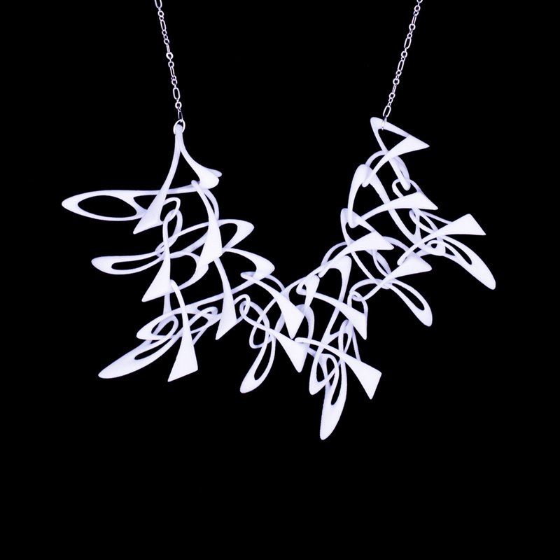 Counterpoint necklace 2.0 对位项链  // 3D打印项链 - 白 - 项链 - 塑料 白色