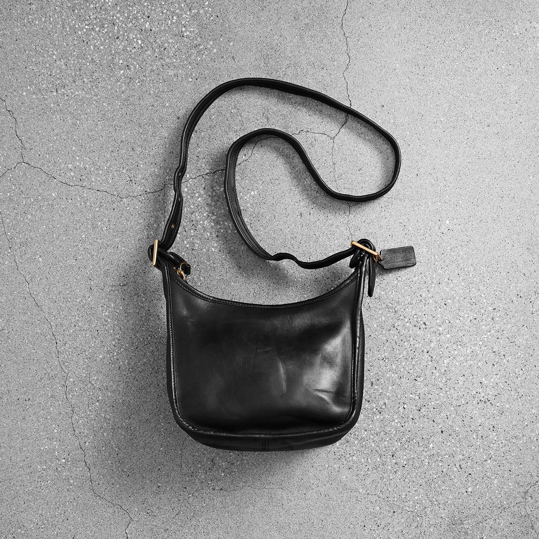 Coach 古董斜肩包 / Vintage包、二手精品古董、古董皮包 - 侧背包/斜挎包 - 真皮 黑色