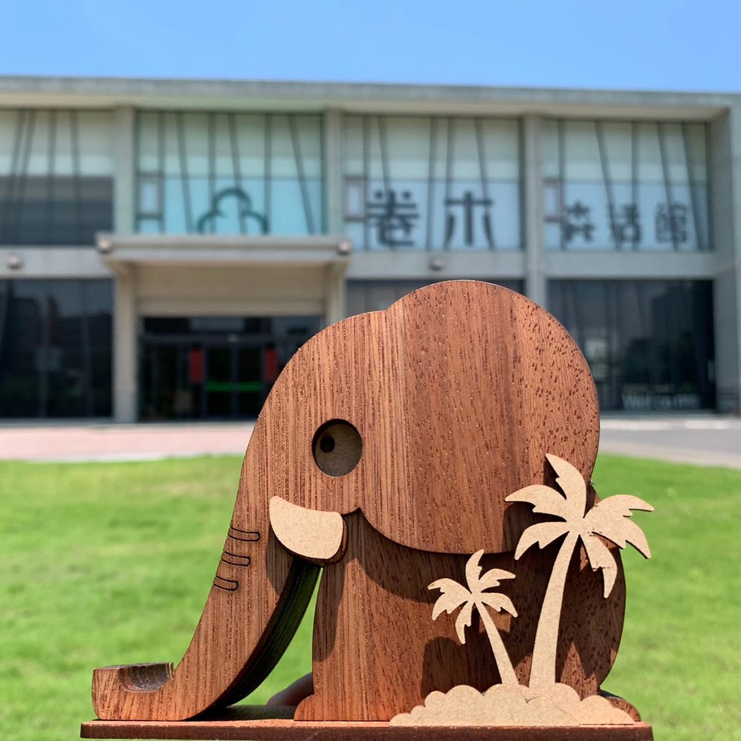 【手作DIY】大象造型 木制手机架 办公室用品 实用木质 质感 送礼 - 木工/竹艺/纸艺 - 木头 咖啡色