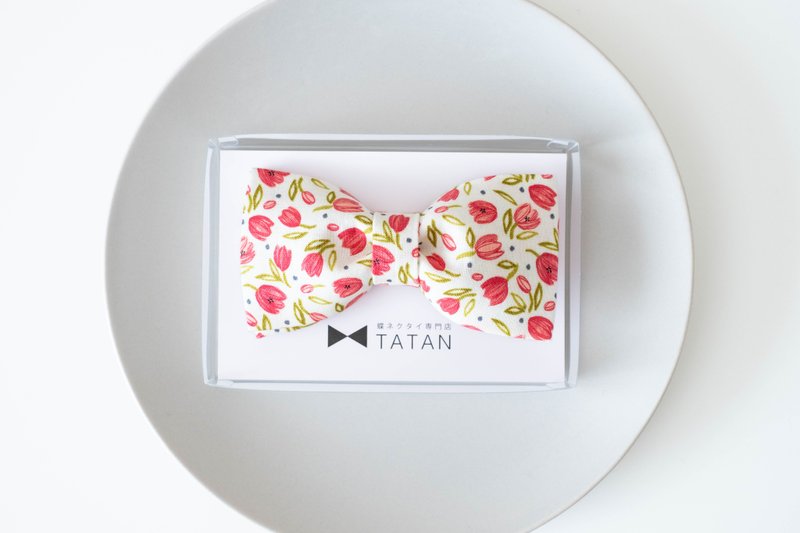TATAN 郁金香领结 (白色) - 领带/领带夹 - 棉．麻 白色