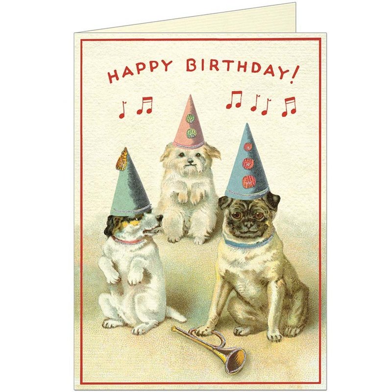 Cavallini & Co.  GREETING CARD 生日卡(大)_生日帽狗狗 - 卡片/明信片 - 纸 多色