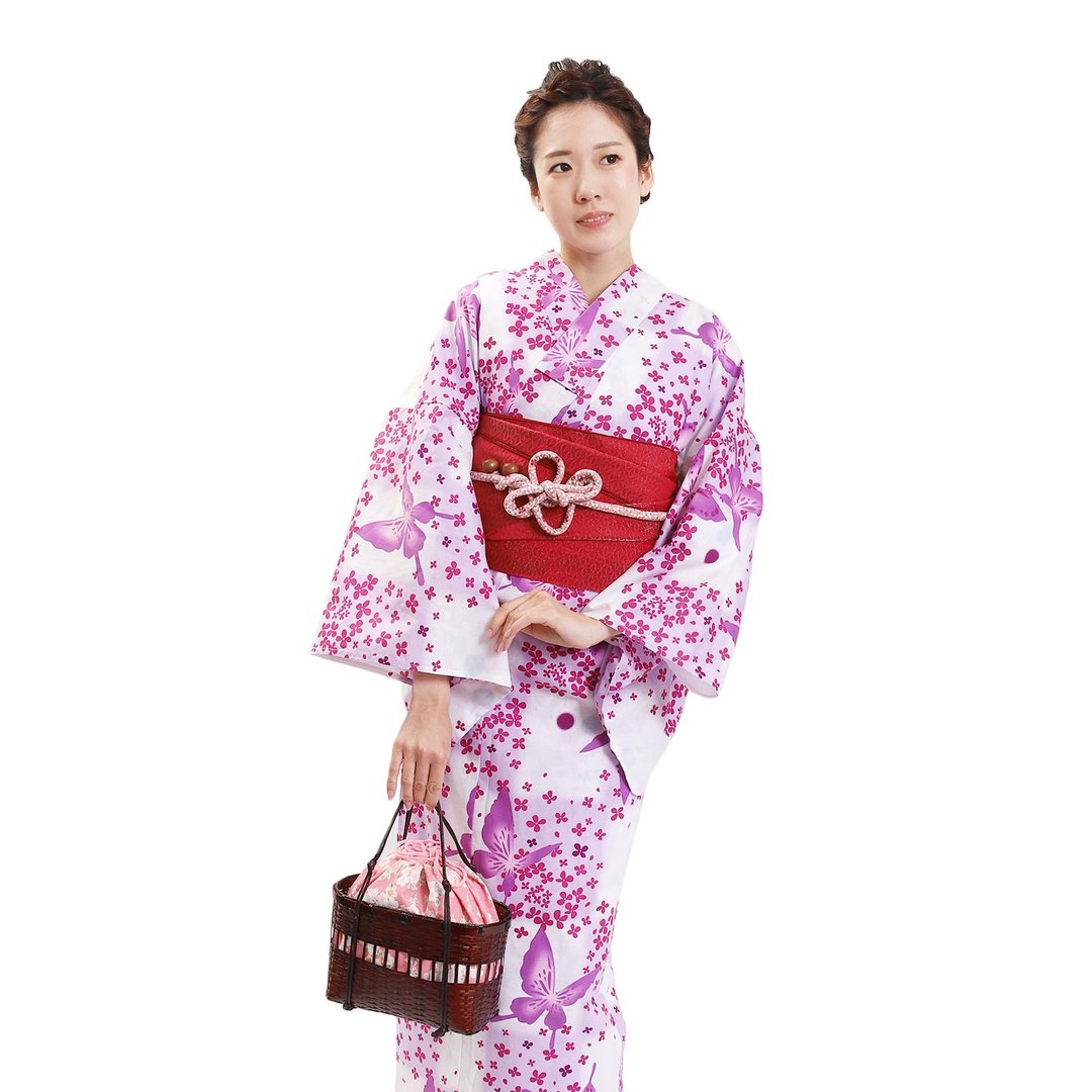 日本 和服 女性 浴衣 腰带 2件组 F Size X25-105 yukata - 其他 - 棉．麻 白色