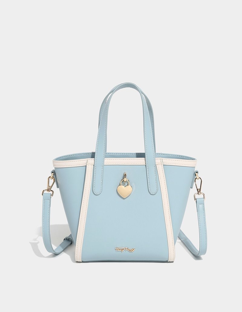 爱心坠饰托特包 - 侧背包/斜挎包 - 其他材质 蓝色