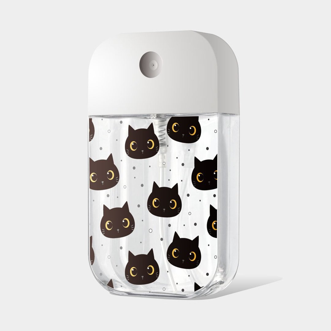 黑猫头 酒精瓶 防疫用品 收纳罐 分装瓶 卡片式 PU006 - 收纳用品 - 塑料 黑色