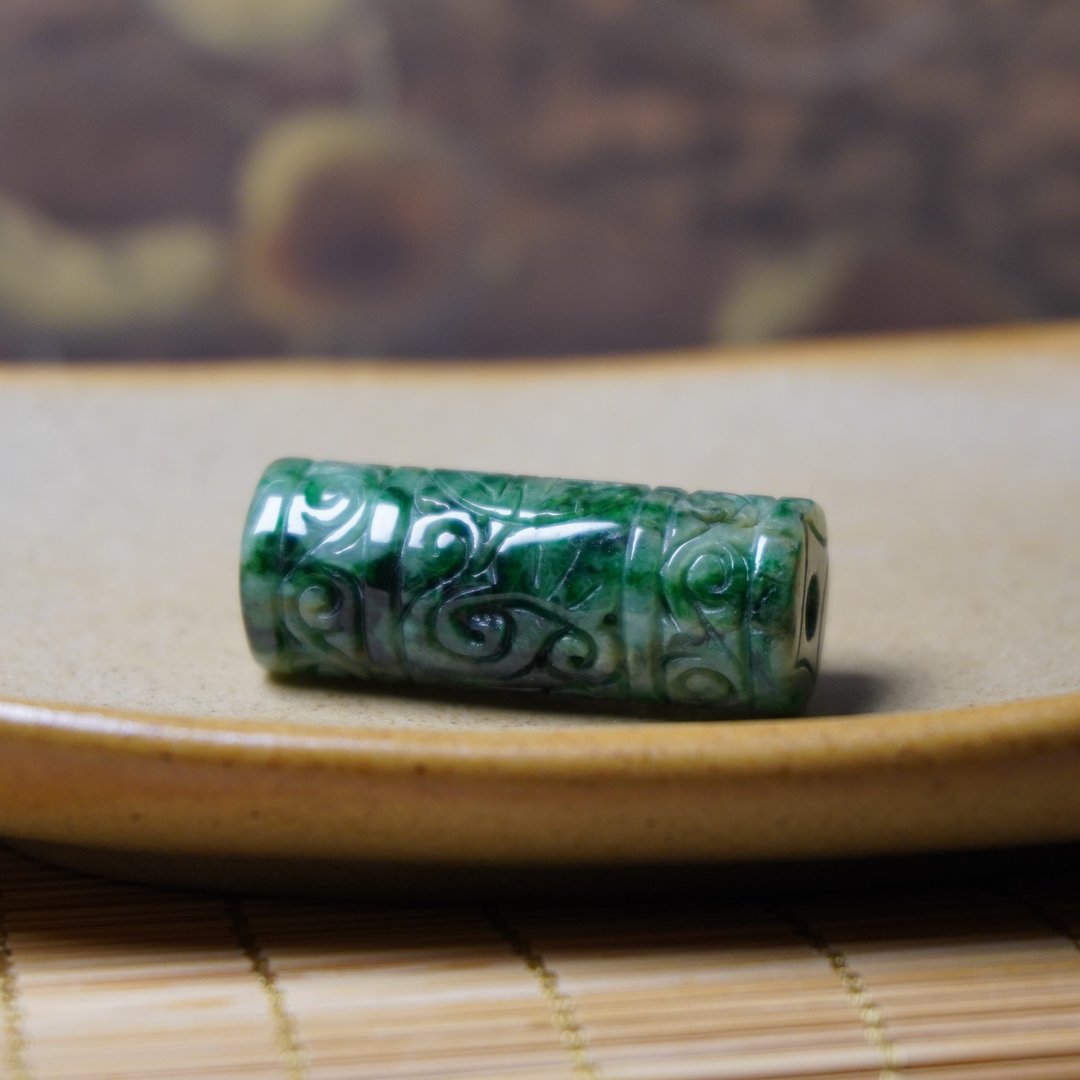 【万事亨通】雕花翡翠路路通| 天然缅甸玉翡翠A货 | 送礼 - 项链 - 玉石 绿色
