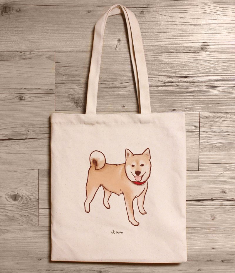 柴犬-站着---肩背帆布包-台湾制棉麻布-提袋-苍蝇星球 - 侧背包/斜挎包 - 棉．麻 