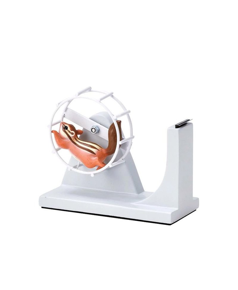 日本Magnets可爱动物系列滚轮跑跑转圈圈大胶带台/胶台(松鼠款) - 其他 - 树脂 白色