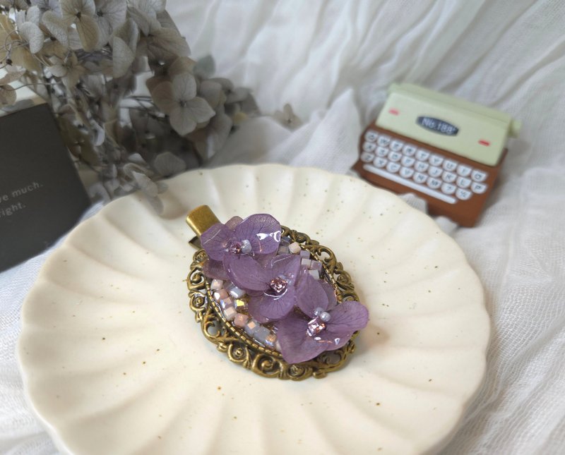 欧风马赛克绣球花发夹 - 发饰 - 植物．花 紫色
