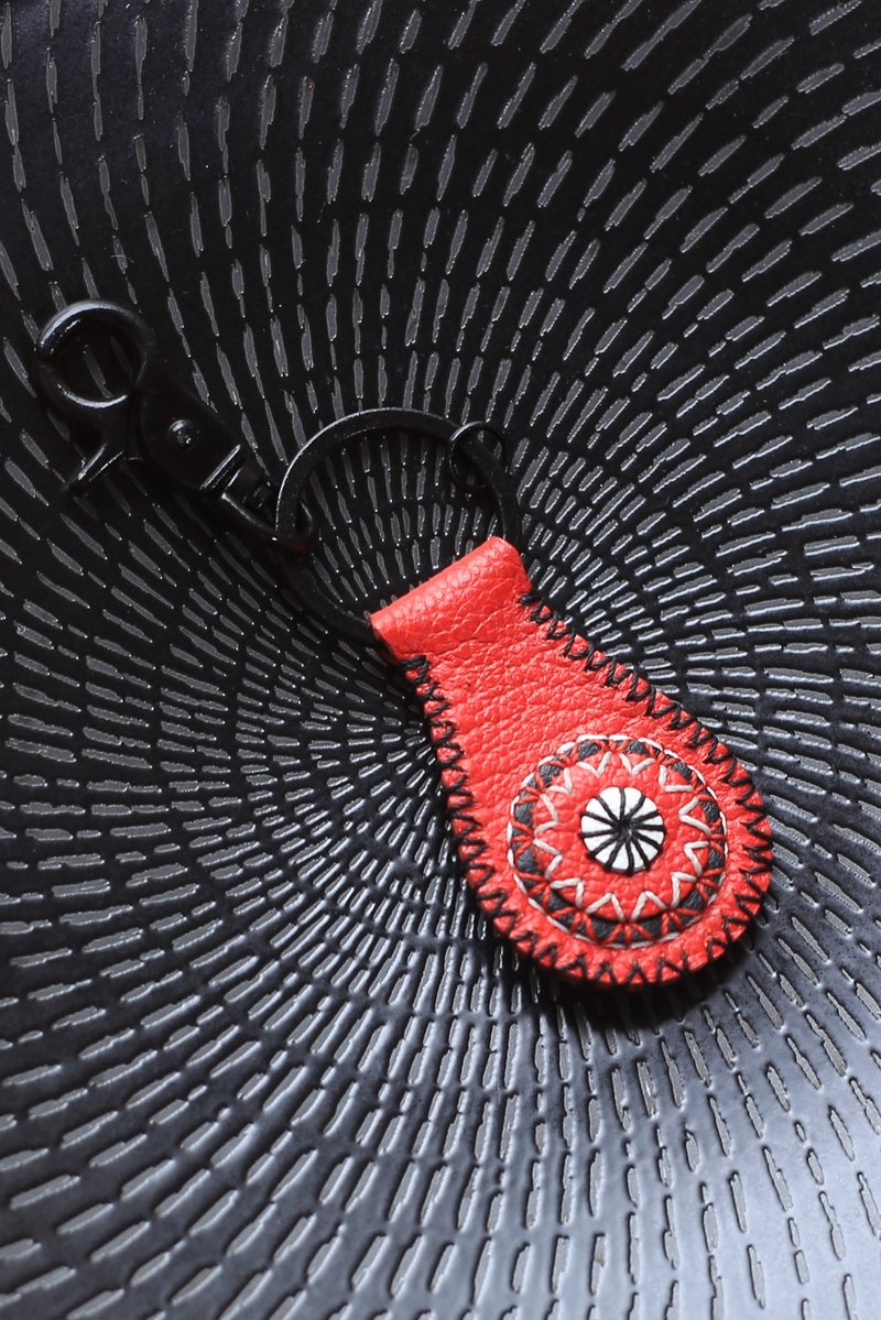 真皮系列 | 原创设计 全手缝 | 赤轮 | 钥匙扣 吊饰 | - 钥匙链/钥匙包 - 真皮 红色
