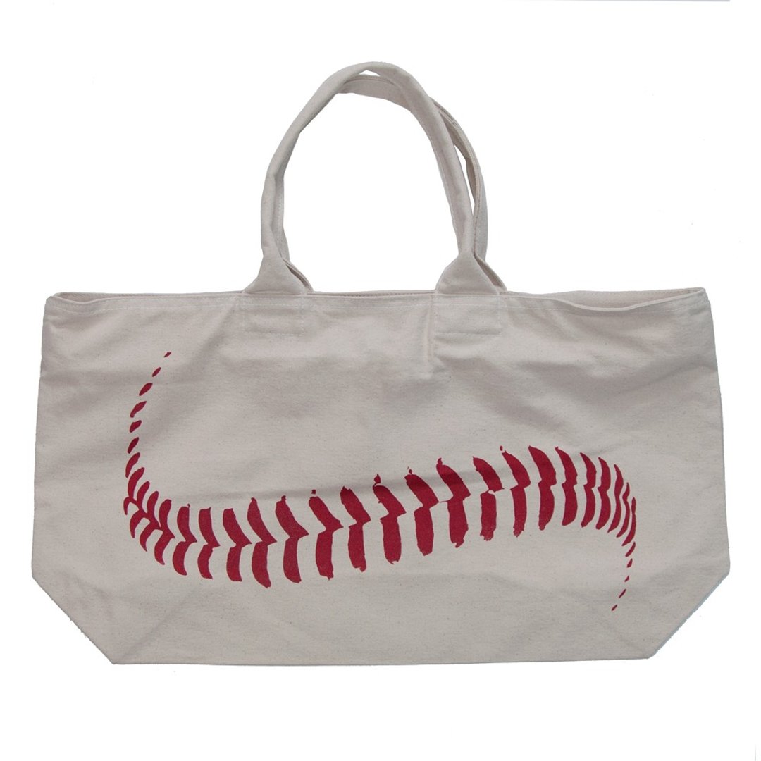 Baseball ball canvas zip tote bag Tcollector - 手提包/手提袋 - 棉 白色