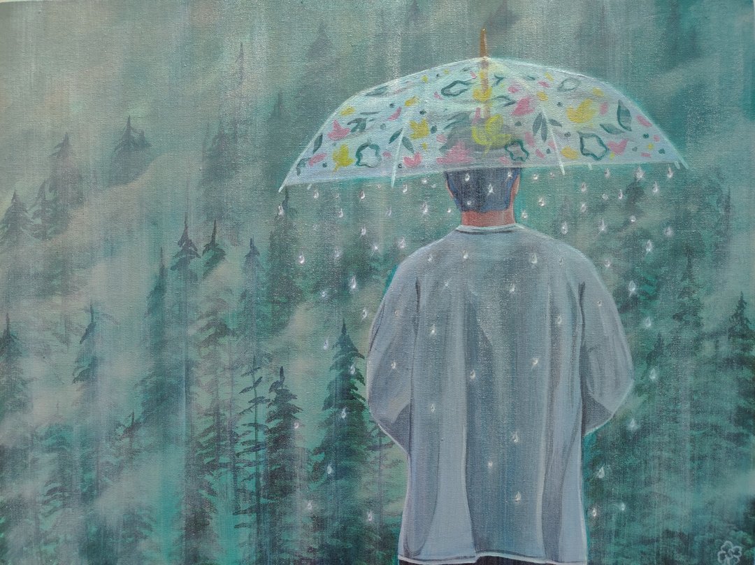 Under the rain Acrylic Original Painting - 插画/绘画/写字 - 压克力 多色