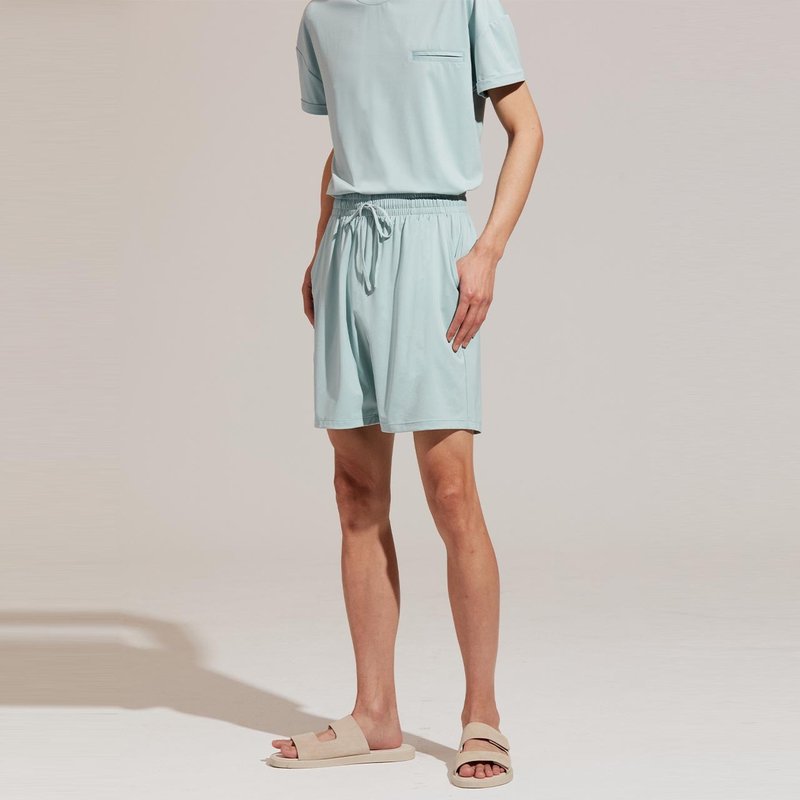 【全程台湾制造】REBOOT动能-抽绳休闲短裤-雾灰绿 - 男士短裤 - 聚酯纤维 绿色