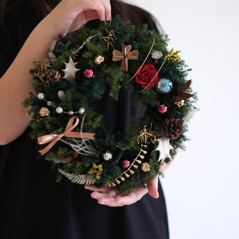 2024 圣诞花礼 永生雪松圣诞花圈 - 干燥花/捧花 - 植物．花 