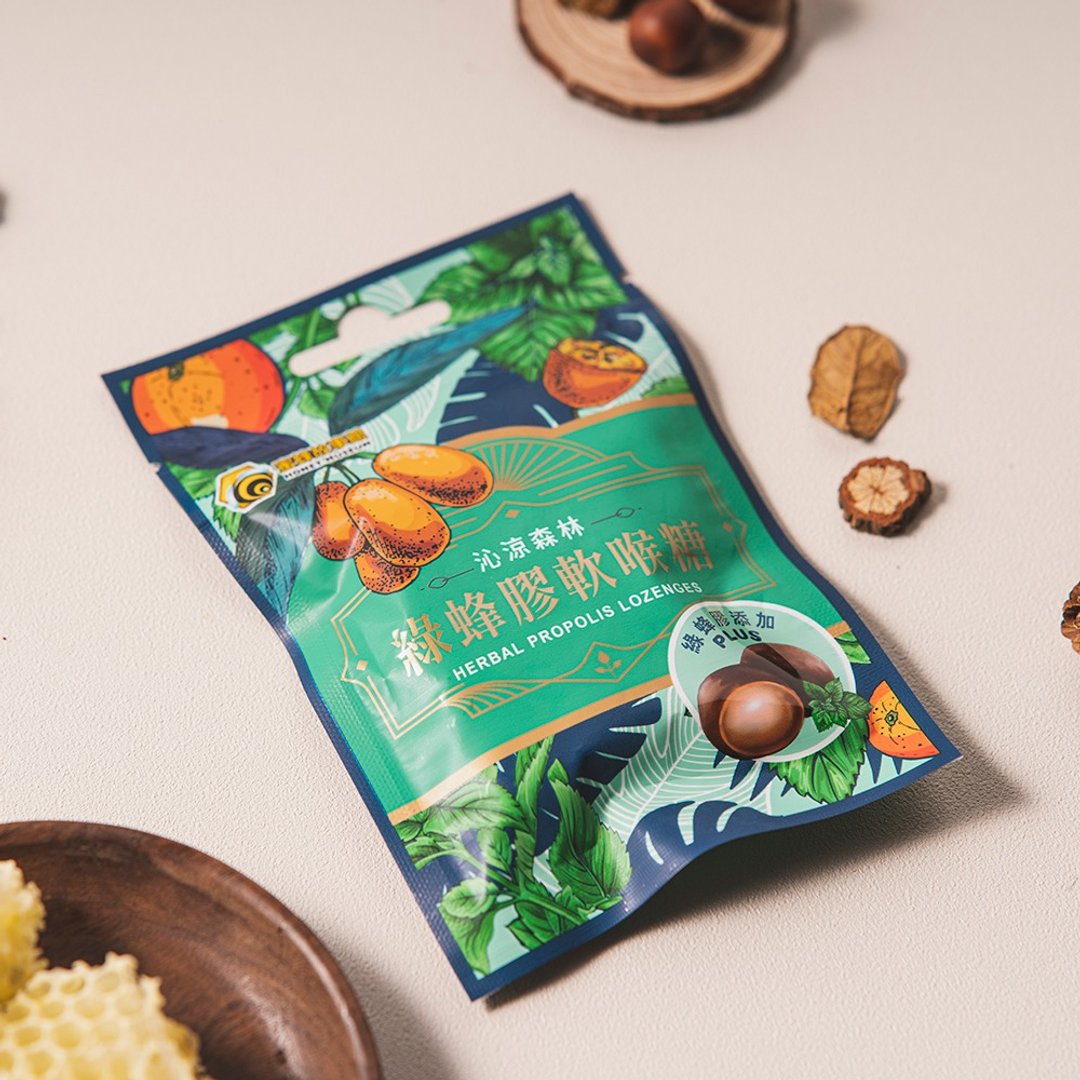 蜜蜂故事馆 沁凉森林绿蜂胶软喉糖(买3送1组) - 零食/点心 - 新鲜食材 绿色