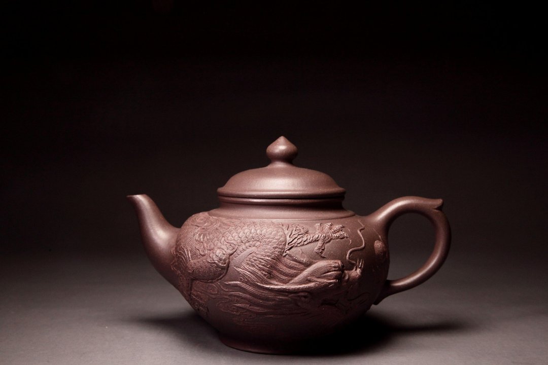 【祥龙戏珠】宜兴丁山 国家级工艺美术师 周孝忠大师堆绘 330c.c - 茶具/茶杯 - 陶 灰色