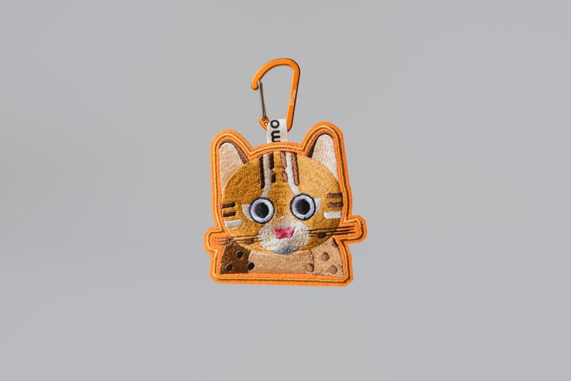 定制化刺绣吊牌-石虎 - 吊饰 - 绣线 橘色