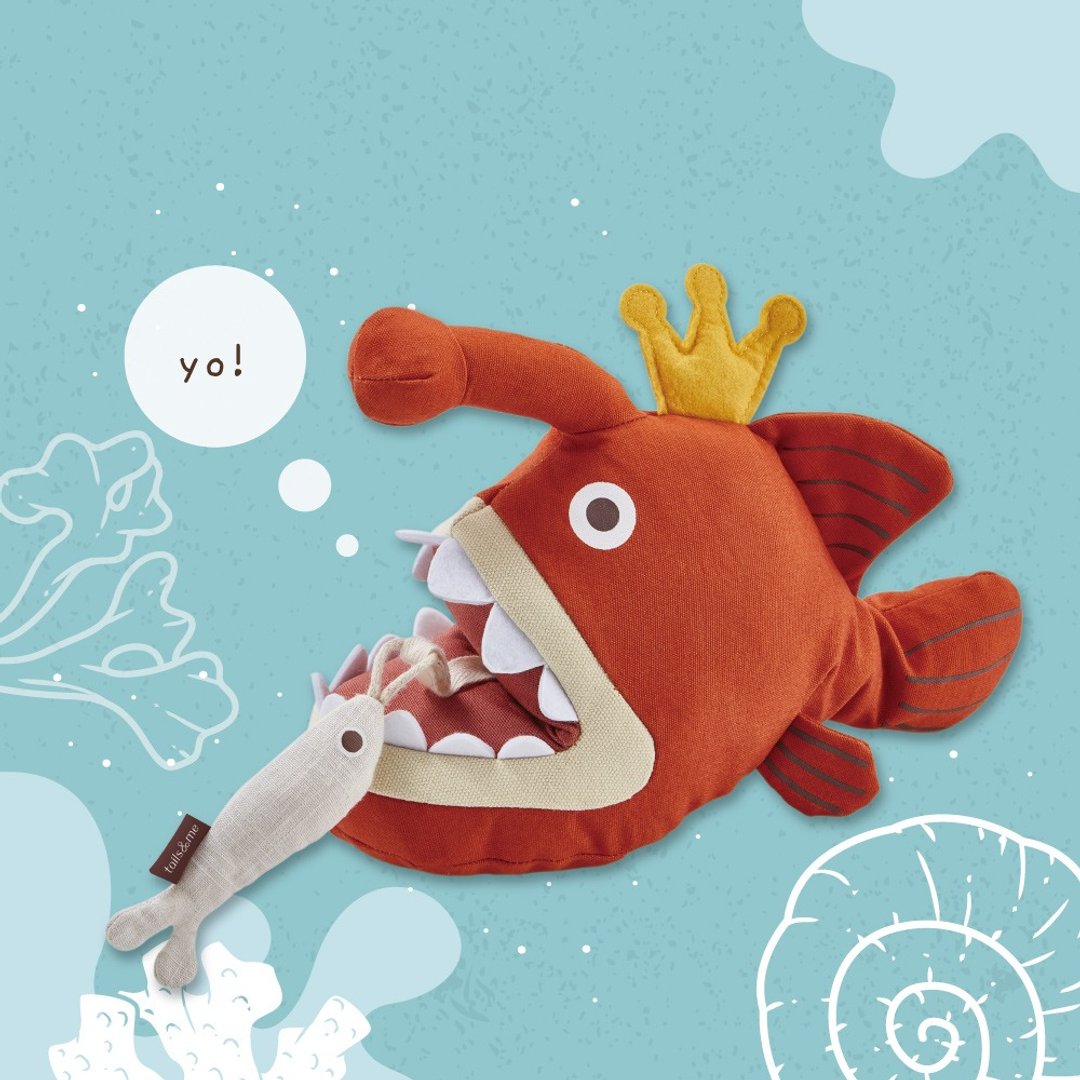 【tails&me 尾巴与我】灯笼鱼哈恩│海洋动物系列 填充玩具 - 玩具 - 棉．麻 多色