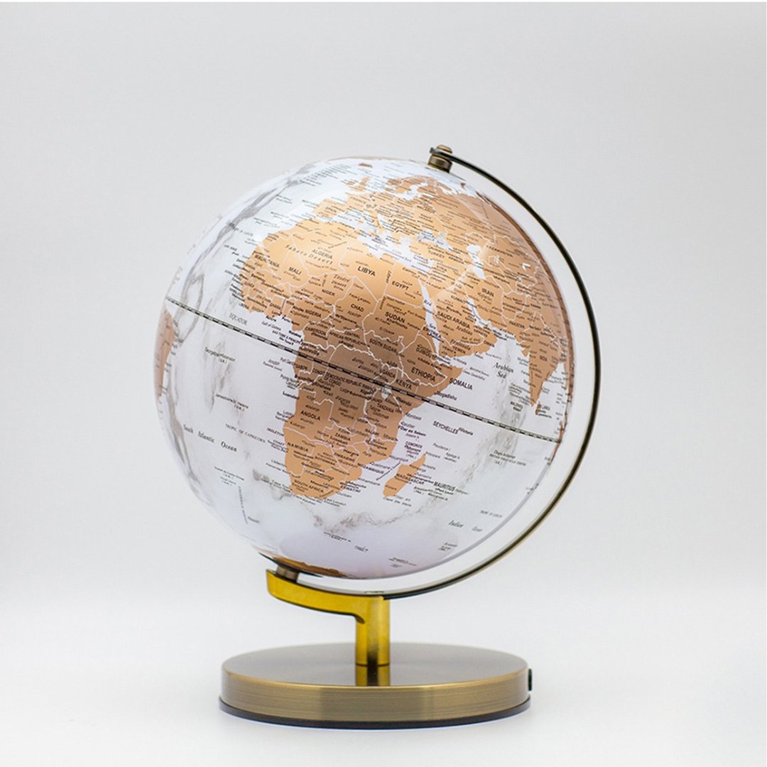Skyglobe 10寸白海金陆地大理石古铜铁质底座(英文版) - 摆饰 - 塑料 金色