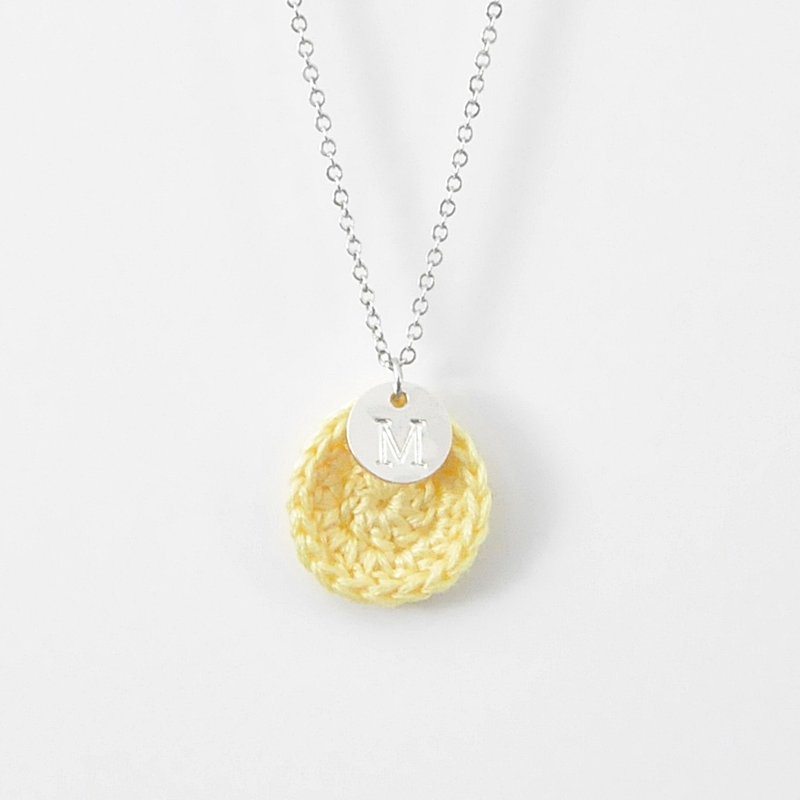 【订制】你的专属 *幸福年轮* 项链 小圆圈 英文字母 彩虹系列 - 项链 - 绣线 黄色