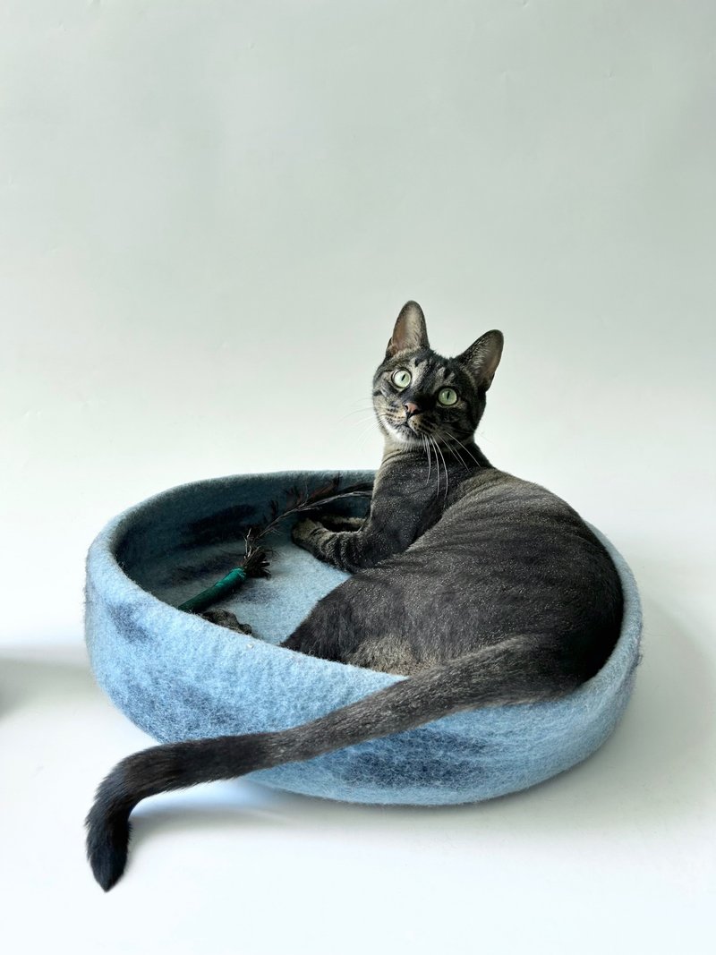 Zzzzap小垫几质感羊毛猫狗睡垫适用18斤内猫小型犬 - 床垫/笼子 - 羊毛 蓝色