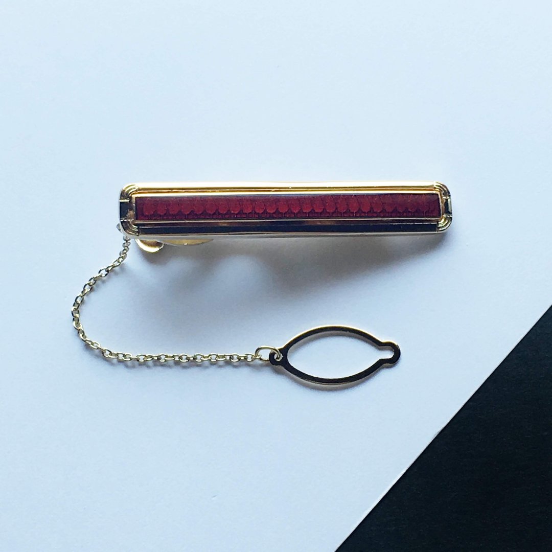Grove [Garnet] Cloisonne ware tie clip Red bronze Shizumi cloisonne 18kgf - 领带/领带夹 - 其他材质 红色