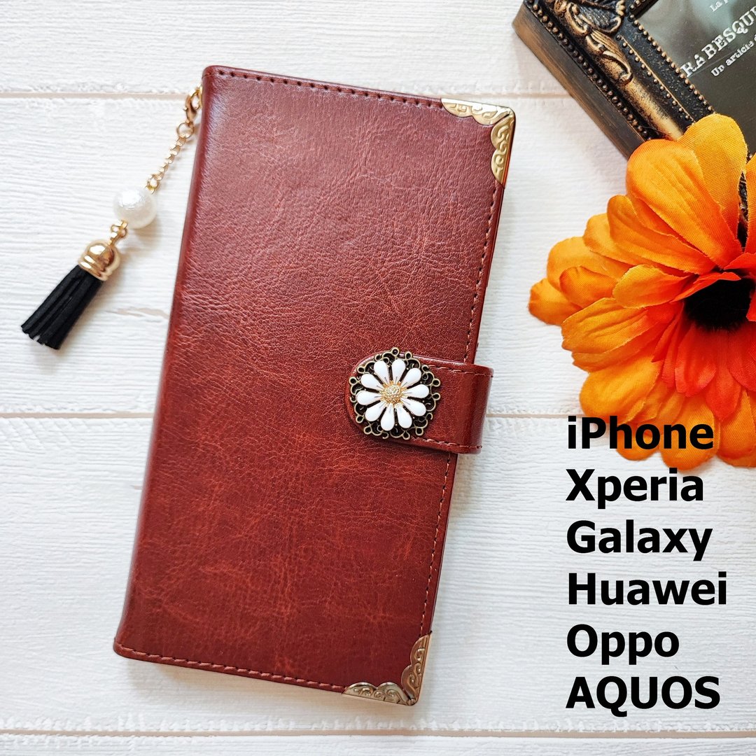 笔电型皮套 iPhone 14 iPhone 15 Galaxy S22 S21 iPhone 12 iPhone 13 棕色 - 手机壳/手机套 - 真皮 咖啡色