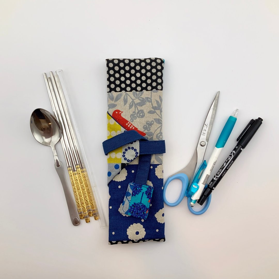 日本纯棉布— 餐具袋/吸管袋/文具包/笔袋 - 铅笔盒/笔袋 - 棉 