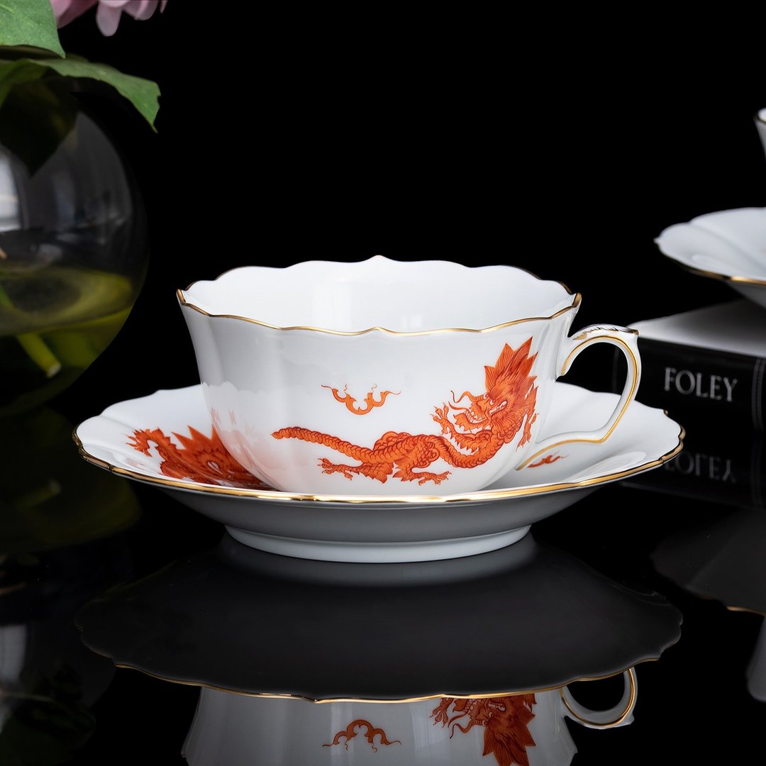 德国制Meissen手绘经典御用明龙陶瓷品茗茶杯咖啡杯 - 咖啡杯/马克杯 - 瓷 
