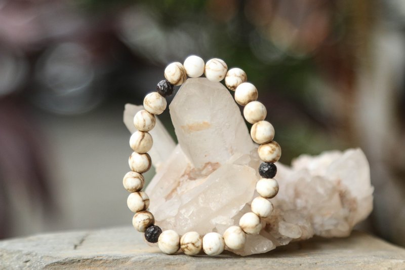 【手环系列】7~8mm 随形尼泊尔老砗磲 缀龙鳞纹黑檀手环 (欢迎定制) - 手链/手环 - 宝石 