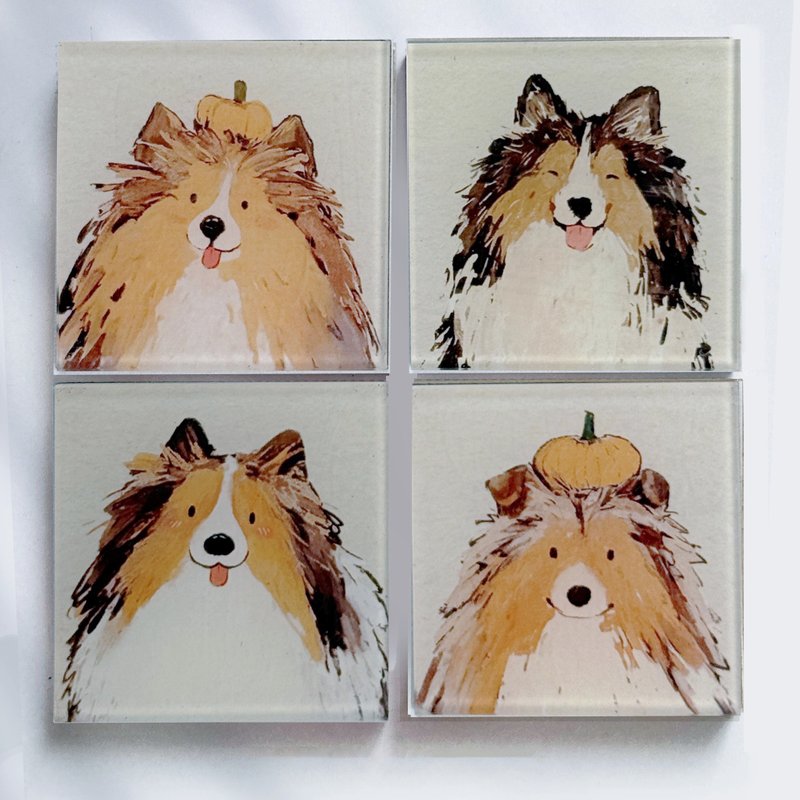 療癒系喜樂蒂犬の萌樣磁貼組 - 冰箱贴/磁贴 - 压克力 多色