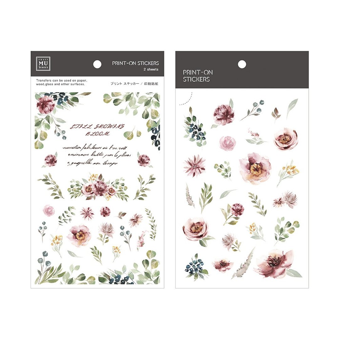【Print-On Stickers 转印贴纸】no.88.花语寄情 | 花草系列 - 贴纸 - 其他材质 灰色