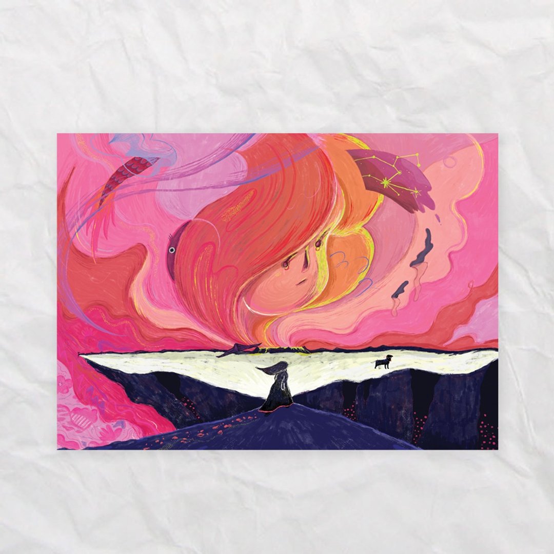 艹方明信片 流年 原创插画 万用卡 文具 - 卡片/明信片 - 纸 粉红色