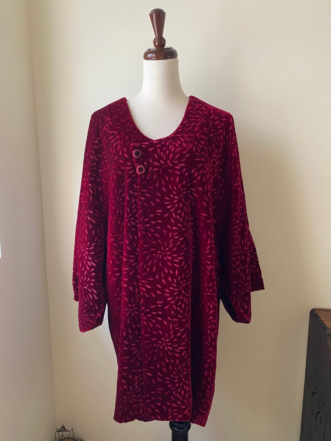 烟火古典红丝绒和服大衣日本制 - 女装休闲/机能外套 - 其他人造纤维 红色