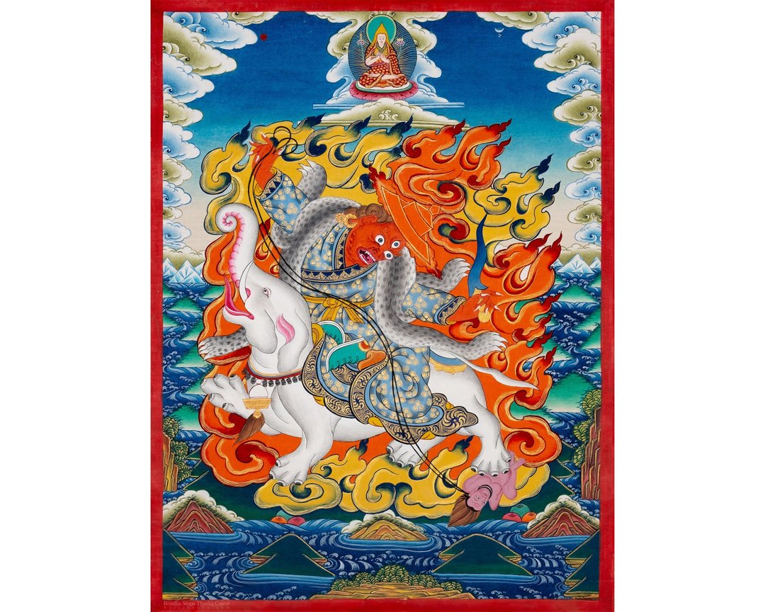 神圣的多杰勒巴  灵修宁静的精美唐卡画 - 墙贴/壁贴 - 其他材质 多色