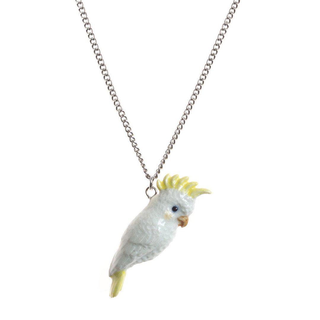 AndMary 手绘瓷项链-鹦鹉 礼盒装 White Cockatoo - 项链 - 瓷 白色