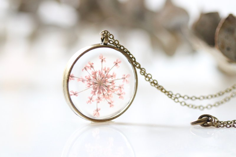 产品名称大阿米芹 (粉红色)- 项链 - 25 毫米 - 项链 - 植物．花 粉红色