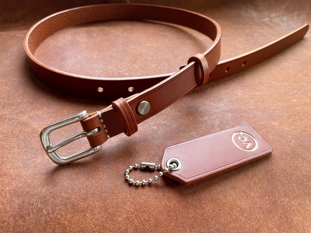 【银色 VULCAN Belt 15 / 20mm 优雅窄版皮带】意大利Walpier植鞣 - 皮带/腰带 - 真皮 咖啡色
