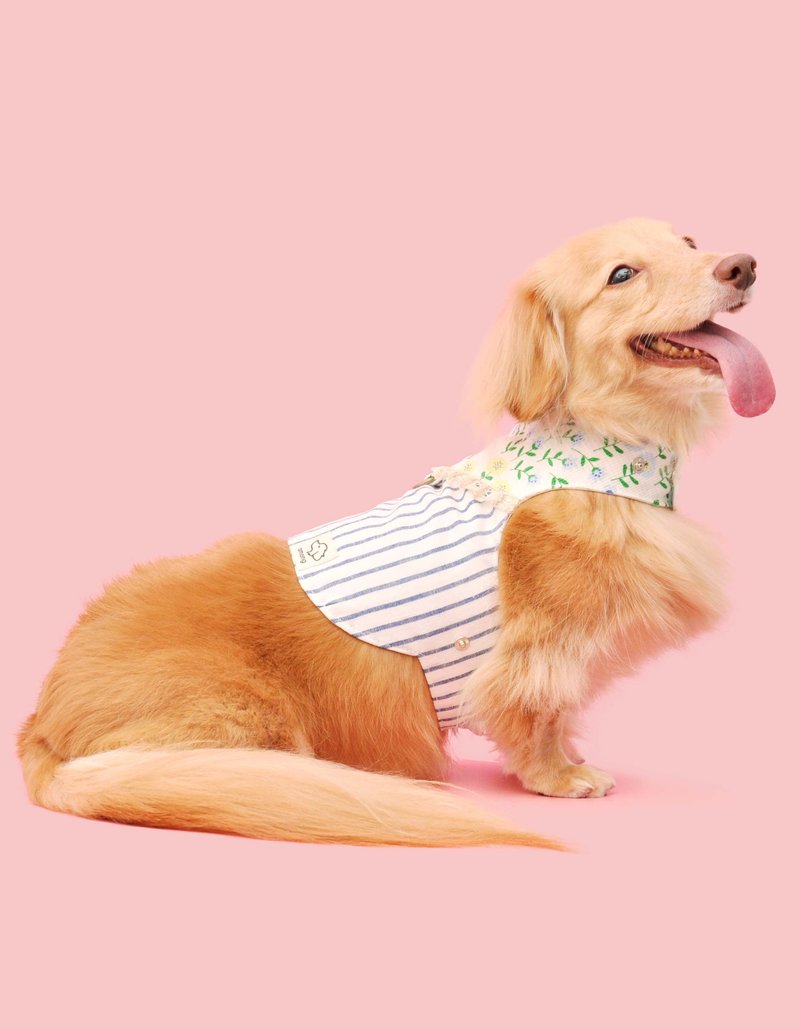 瑟丽 Among 宠物胸背衣 狗衣服 猫衣服 - 衣/帽 - 棉．麻 蓝色