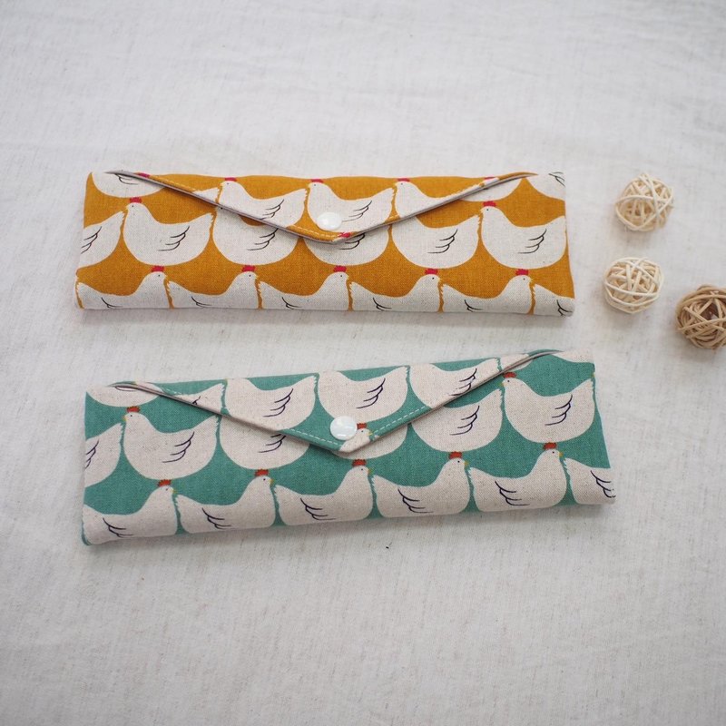 餐具袋 收纳袋 公鸡排排站 - 收纳用品 - 棉．麻 