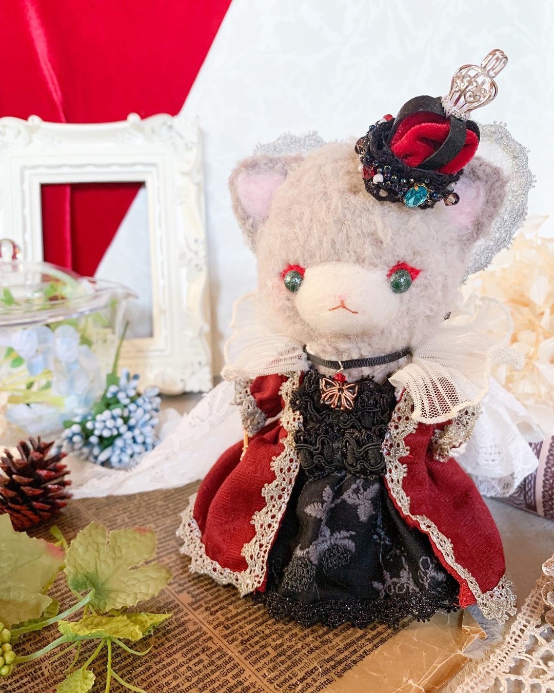 Amigurumi娃娃【任性女王的优雅茶会】安妮女王 - 玩偶/公仔 - 聚酯纤维 红色