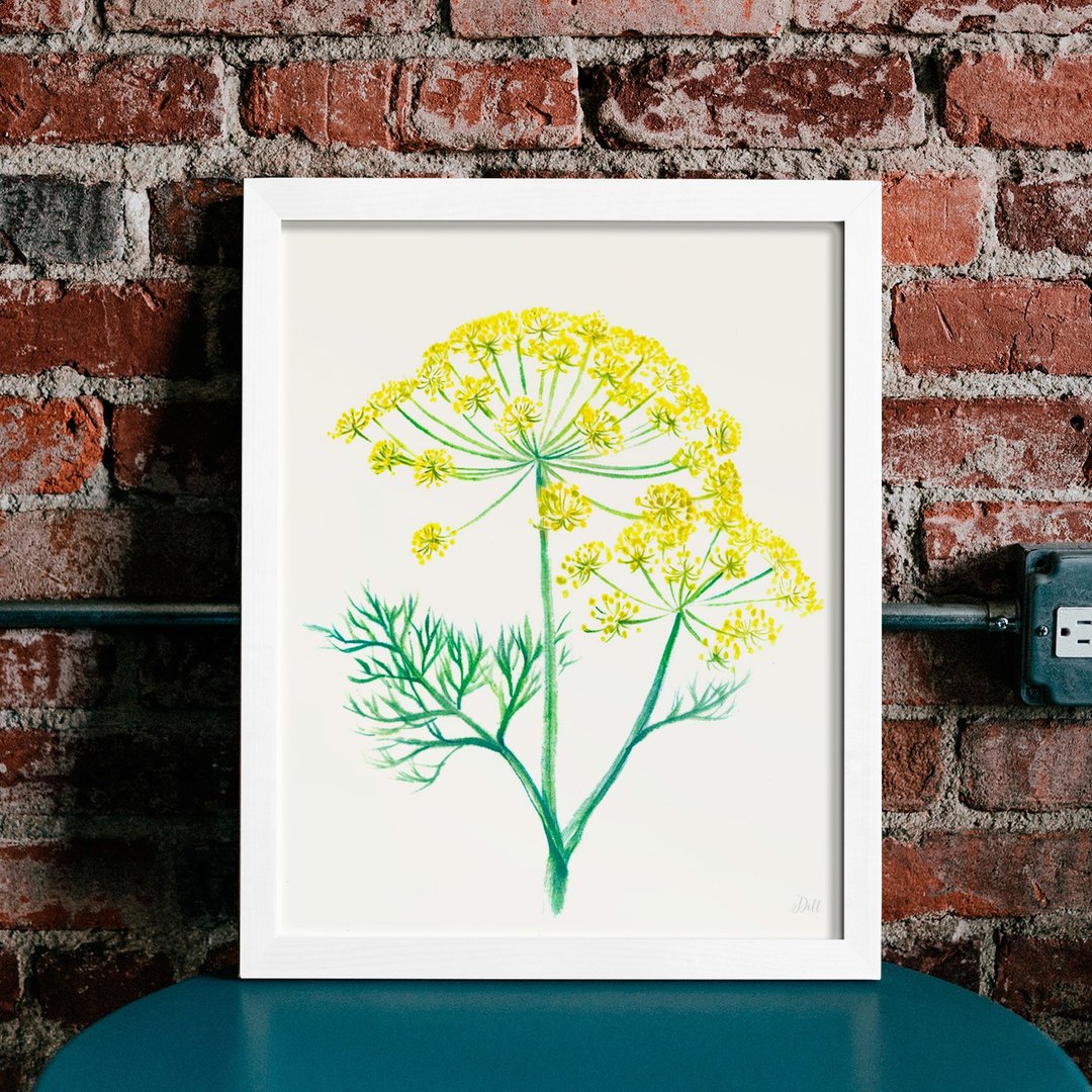 KITCHEN GARDEN 厨房餐厅挂画 植物水彩复制画 莳萝装饰画 - 海报/装饰画/版画 - 纸 多色