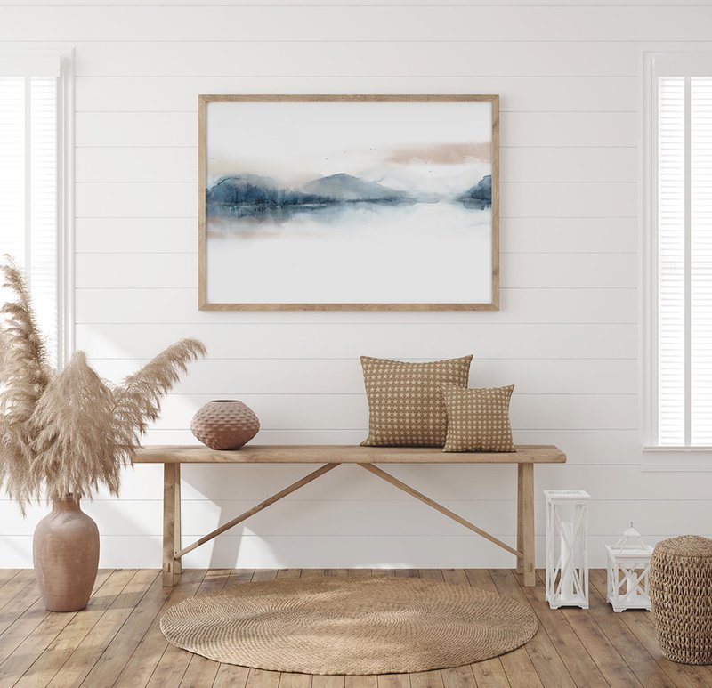 山水风景画/客厅背景墙/装饰画/客厅挂画/民宿/艺术画 - 海报/装饰画/版画 - 纸 