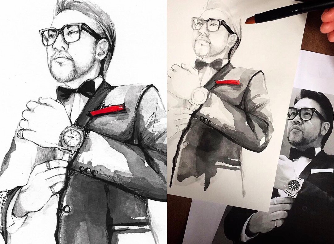 6x8 inches portrait illustration - 订制画像 - 纸 