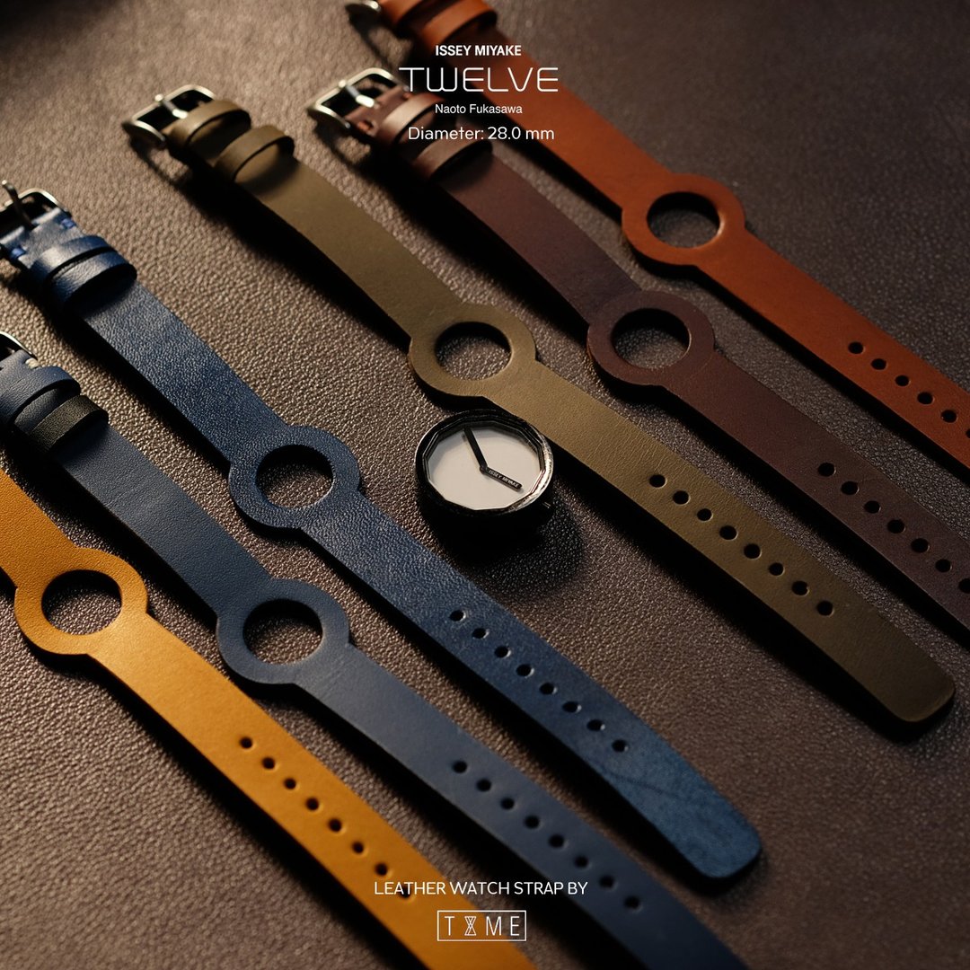 手工制作皮革表带，适用于 Issey Miyake Twelve 28mm 手表。 - 表带 - 真皮 