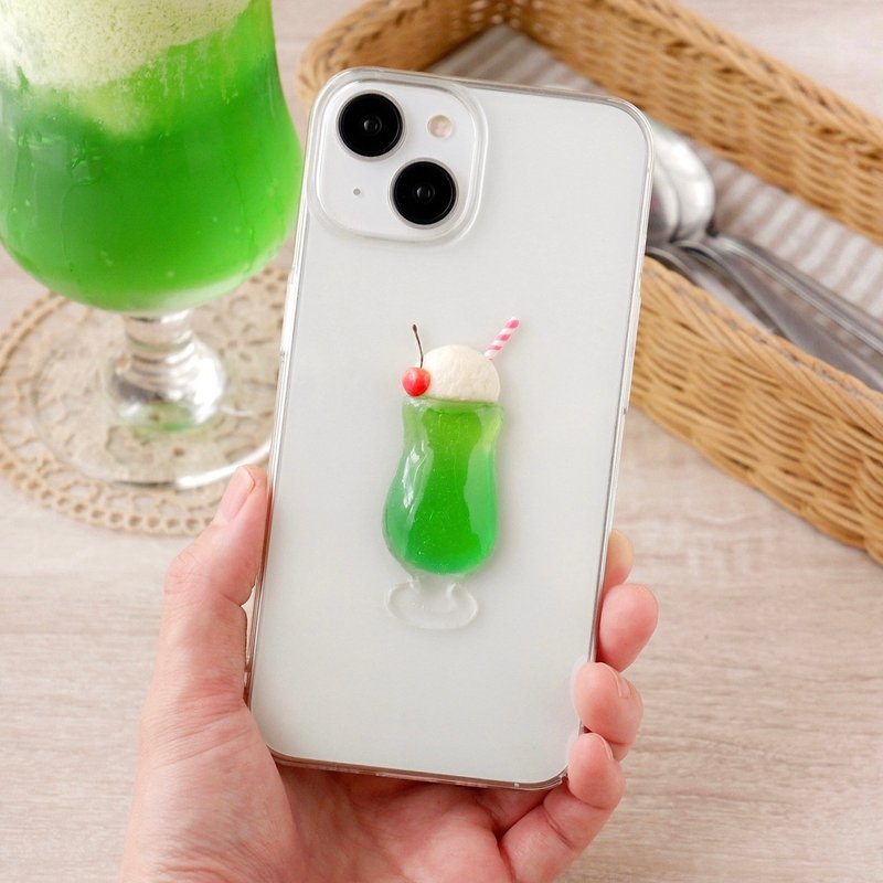 奶油苏打 iPhone 手机壳 假糖果 透明智慧型手机壳 咖啡店 iPhone16 - 手机壳/手机套 - 树脂 绿色