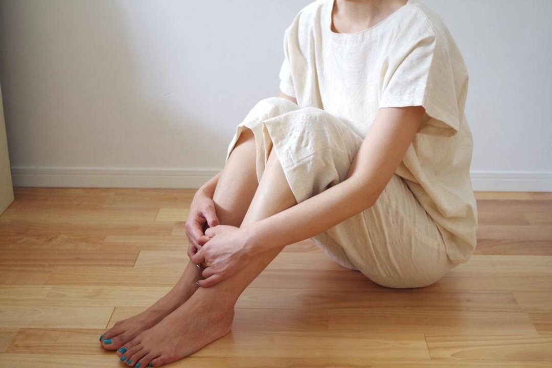 Organic Cotton French Sleeve Loose Pajamas [Jacquard Shadowy Fabric] - 其他 - 棉 白色